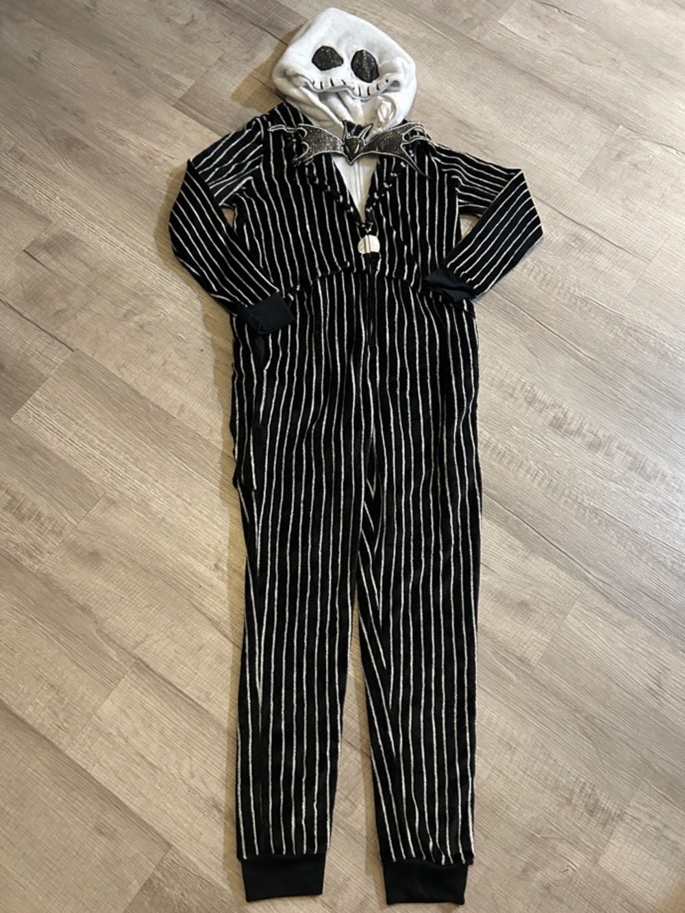 The Nightmare Before Christmas Jack Skellington Jumpsuit Union Suit Costume Sz L